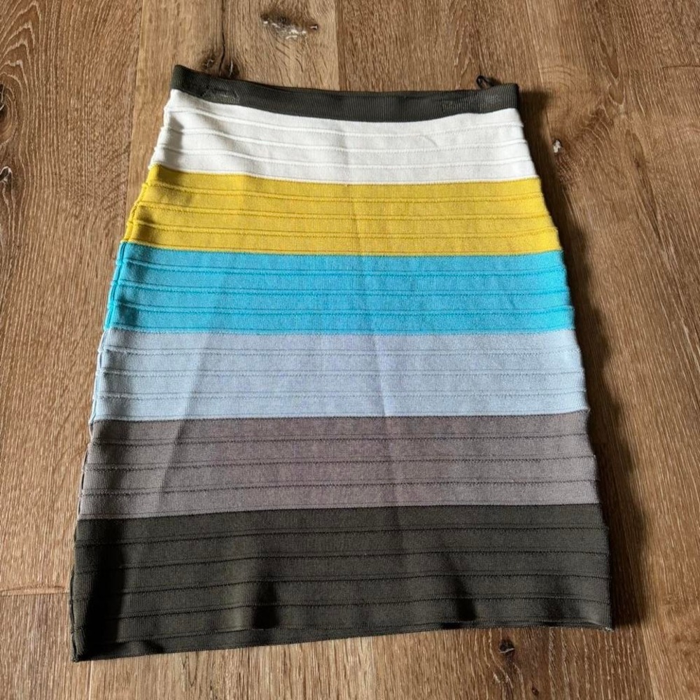 Missoni Blue & White Striped Knit Mini Skirt Size 2